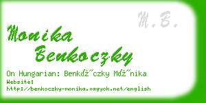 monika benkoczky business card